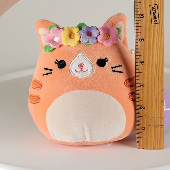Squishmallows Gigi Cat Plush 5" Orange Flower Crown Kellytoy Jazwares Stuffie - Picture 3 of 14